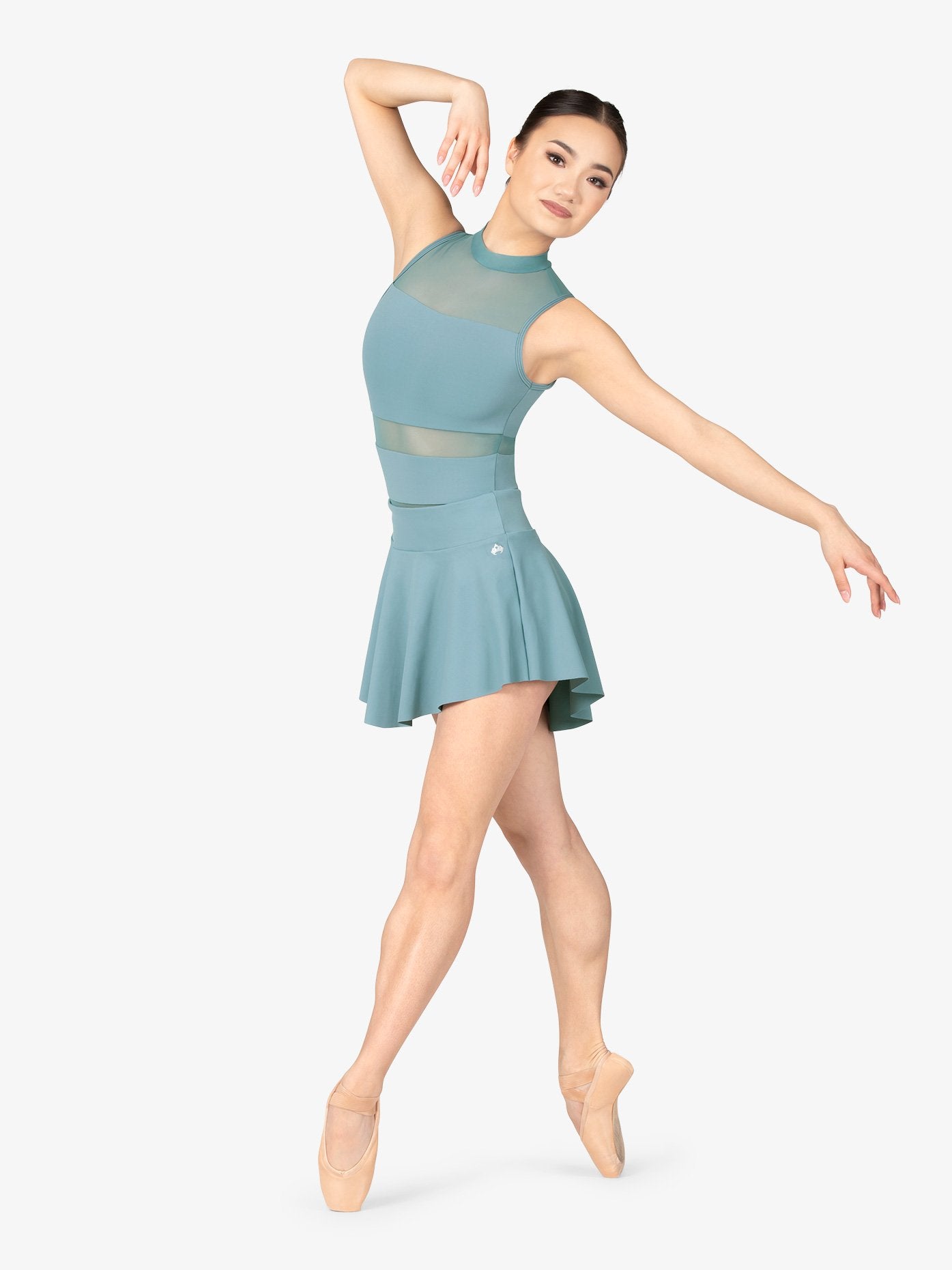 M2 Womens Short High-Low Teal Skirt