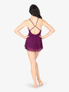 M2 Womens Short High Low Mesh Purple Skirt