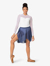 M2 Womens Midi High Low Mesh Navy Skirt