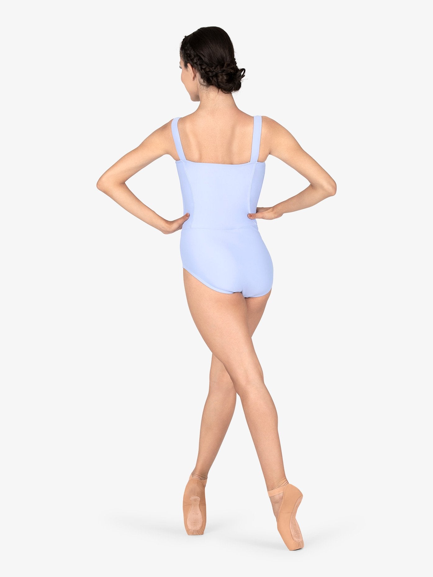 Womens Square Neck Corset Blue Leotard