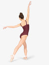 Womens Square Neck Corset Maroon Leotard