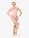 Womens Square Neck Corset Pink Leotard