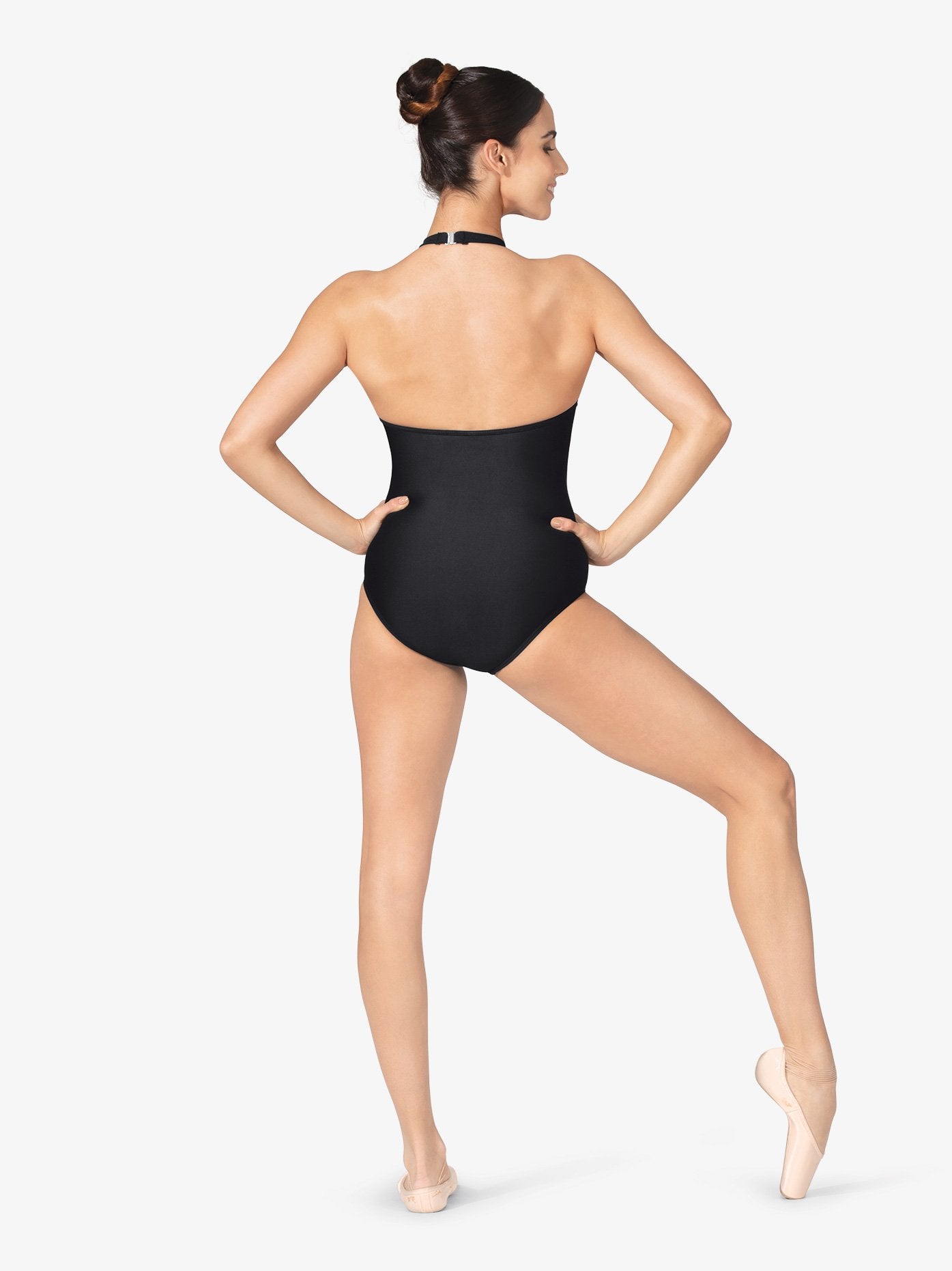 Women's black halter leotard