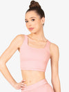 Women's pink cropped tank top with stylish design