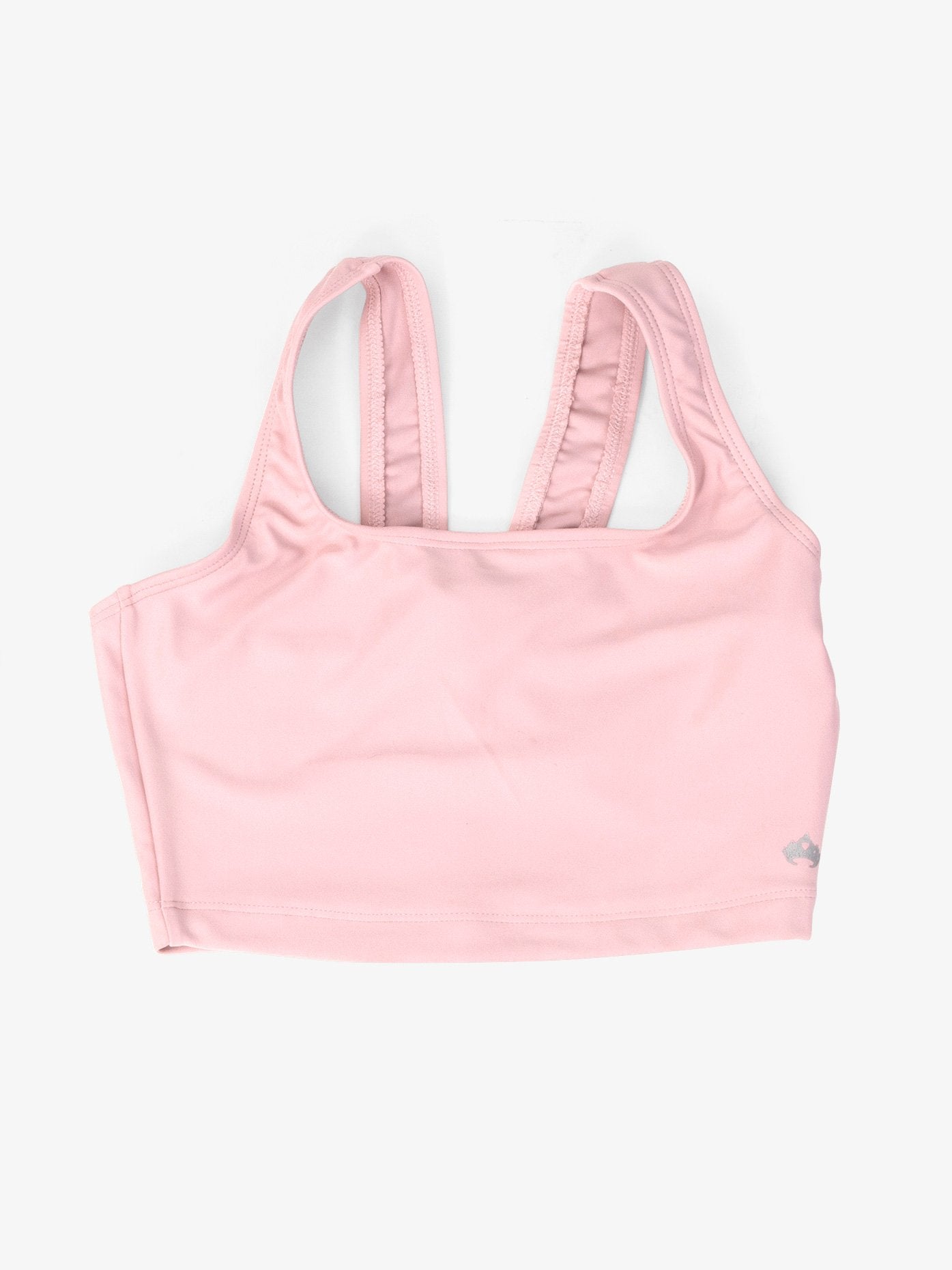 Girl's pink cropped tank top with stylish fit