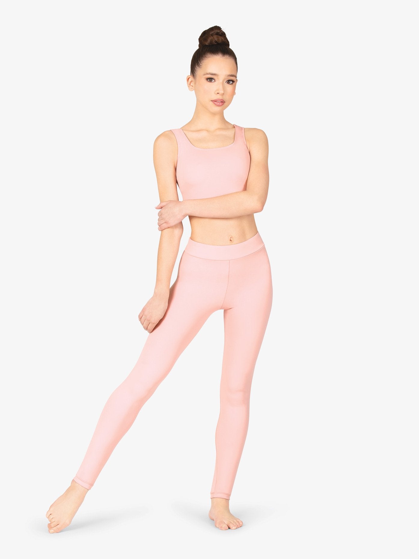 Women’s butter soft light pink leggings offering comfort and style