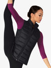 Womens Sleeveless Puffy Warm-Up Black Vest