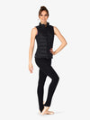 Womens Sleeveless Puffy Warm-Up Black Vest