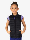 Girls Sleeveless Puffy Warm-Up Black Vest