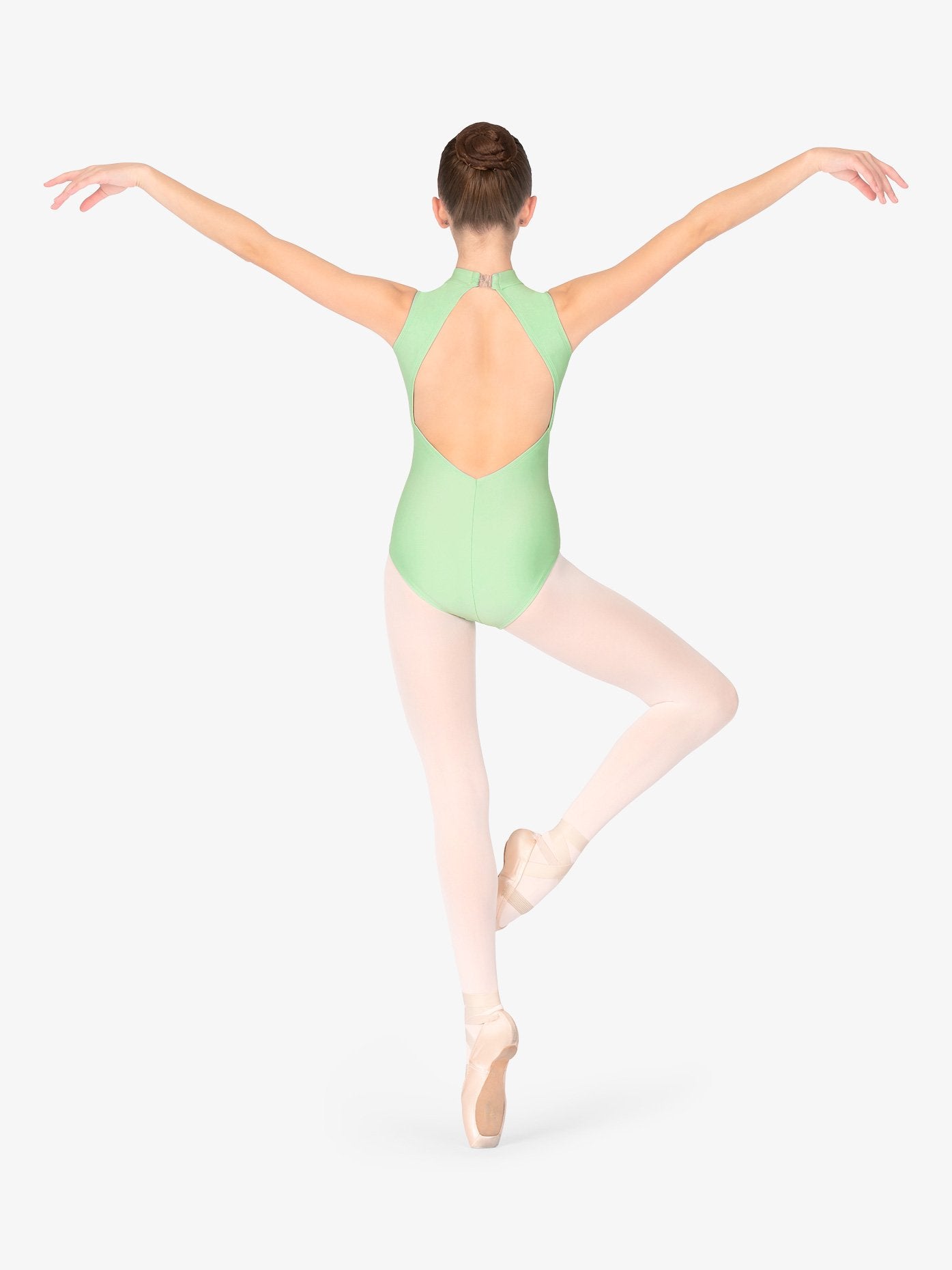 Girls Mock Neck Mint Tank Leotard