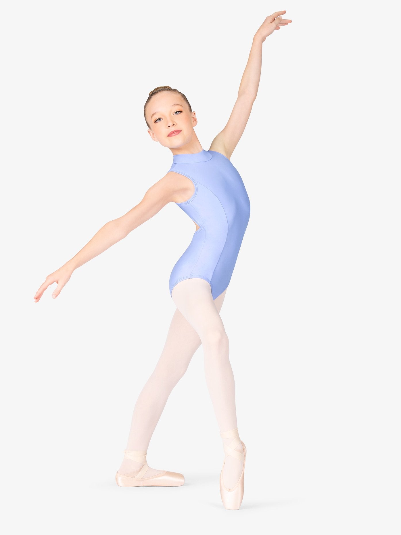 Girls Mock Neck Purple Tank Leotard