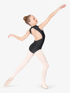 Girls Mock Neck Black Tank Leotard