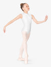 Girls Mock Neck White Tank Leotard