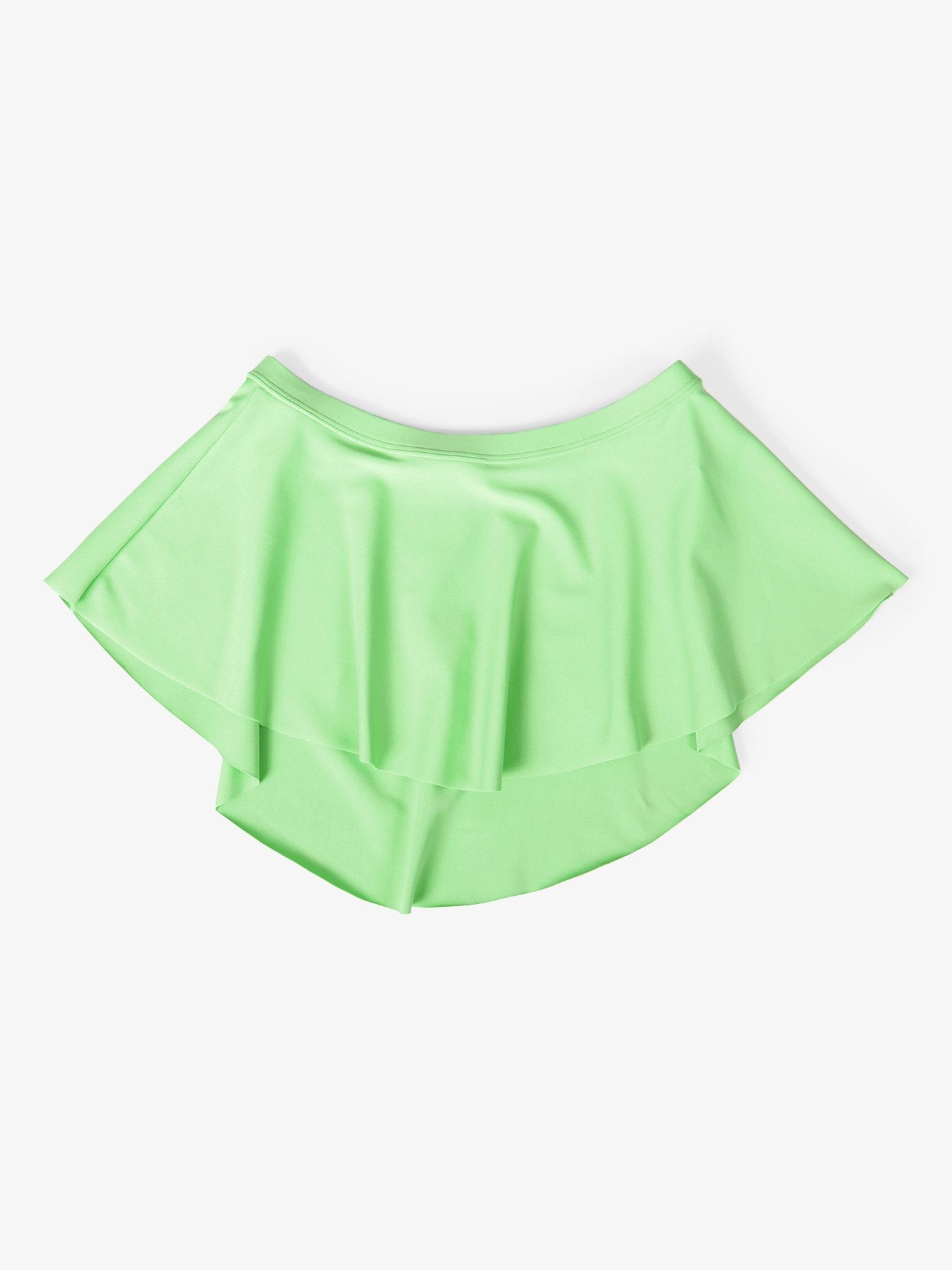 Womens High Low Green Pull-On Skirt