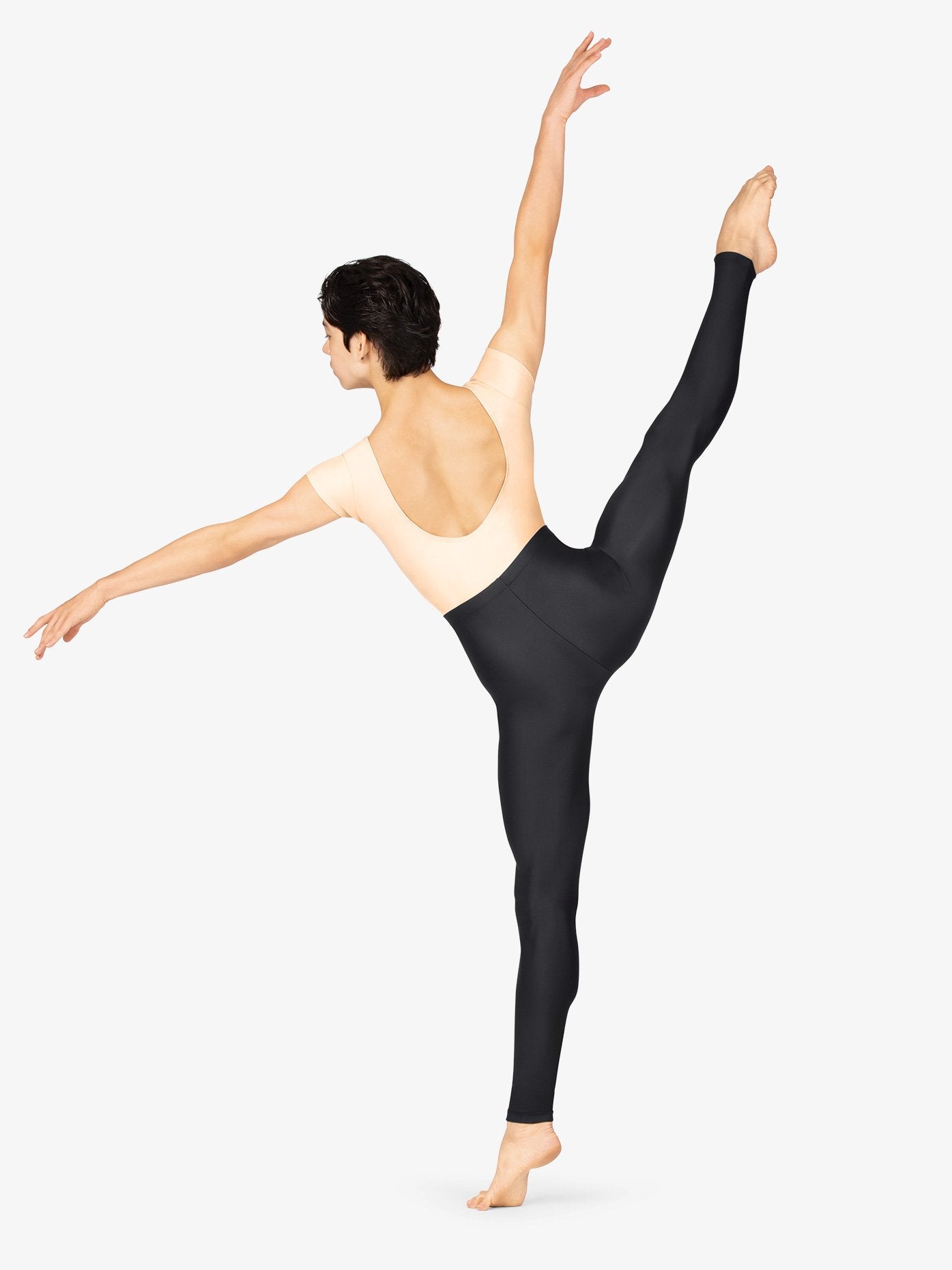 Boys' Short Sleeve Beige Leotard