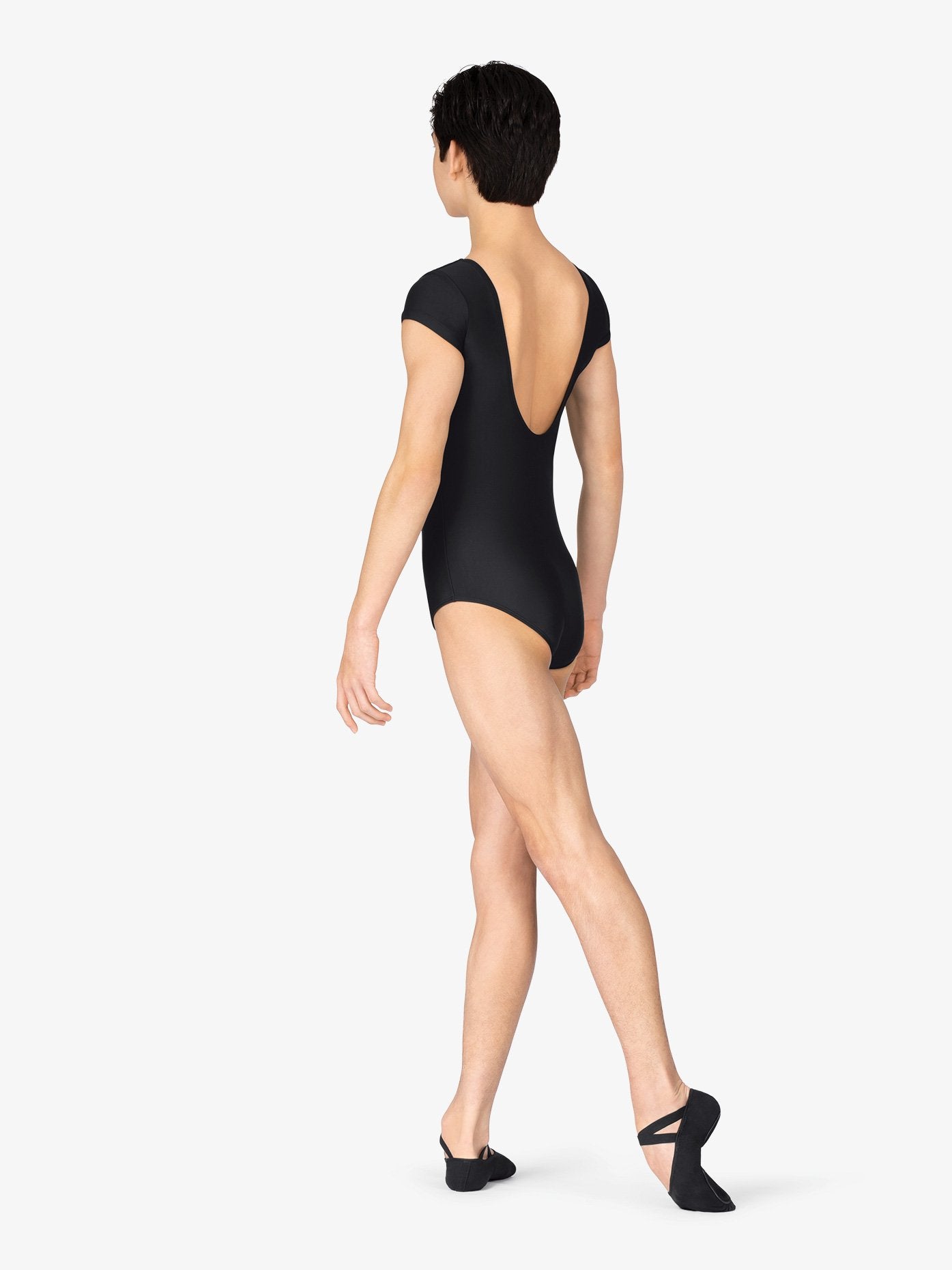 Boys' Short Sleeve Black Leotard