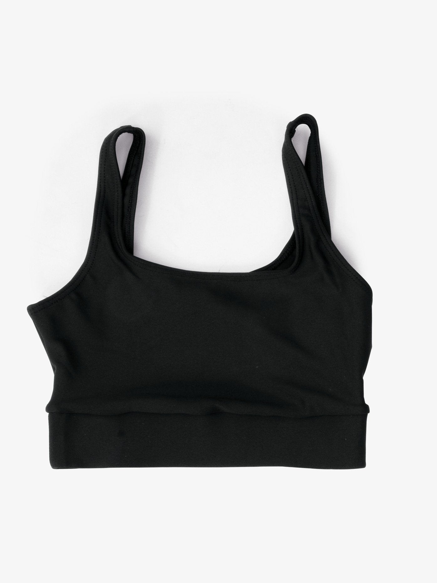 Women’s pinched back black bra top