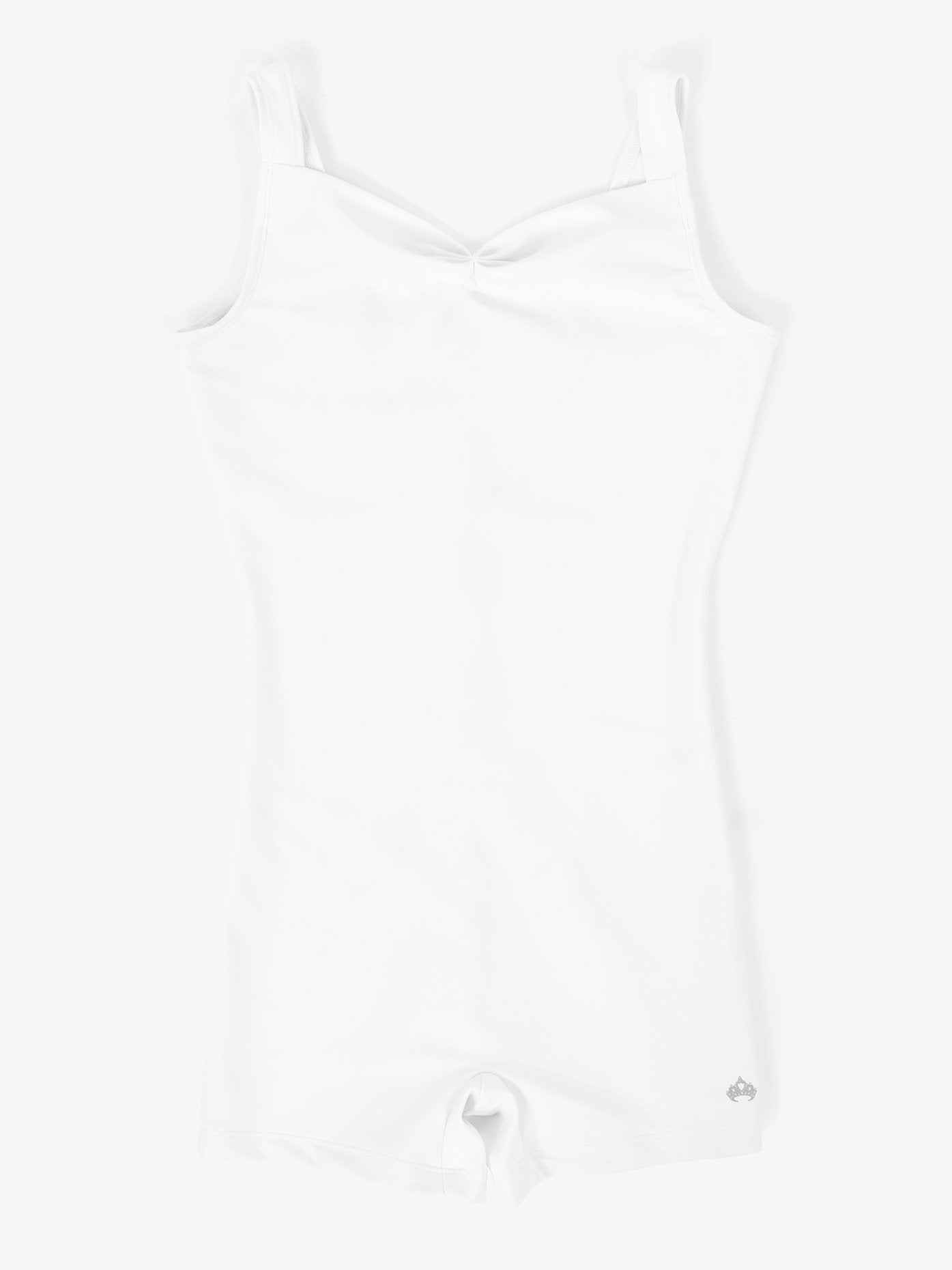 Womens' White Pinch Front Tank Biketard