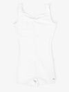 Womens' White Pinch Front Tank Biketard