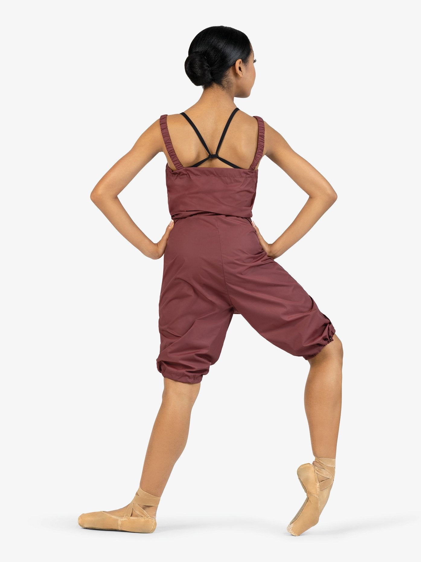 Girls' 3/4 warm-up maroon overalls