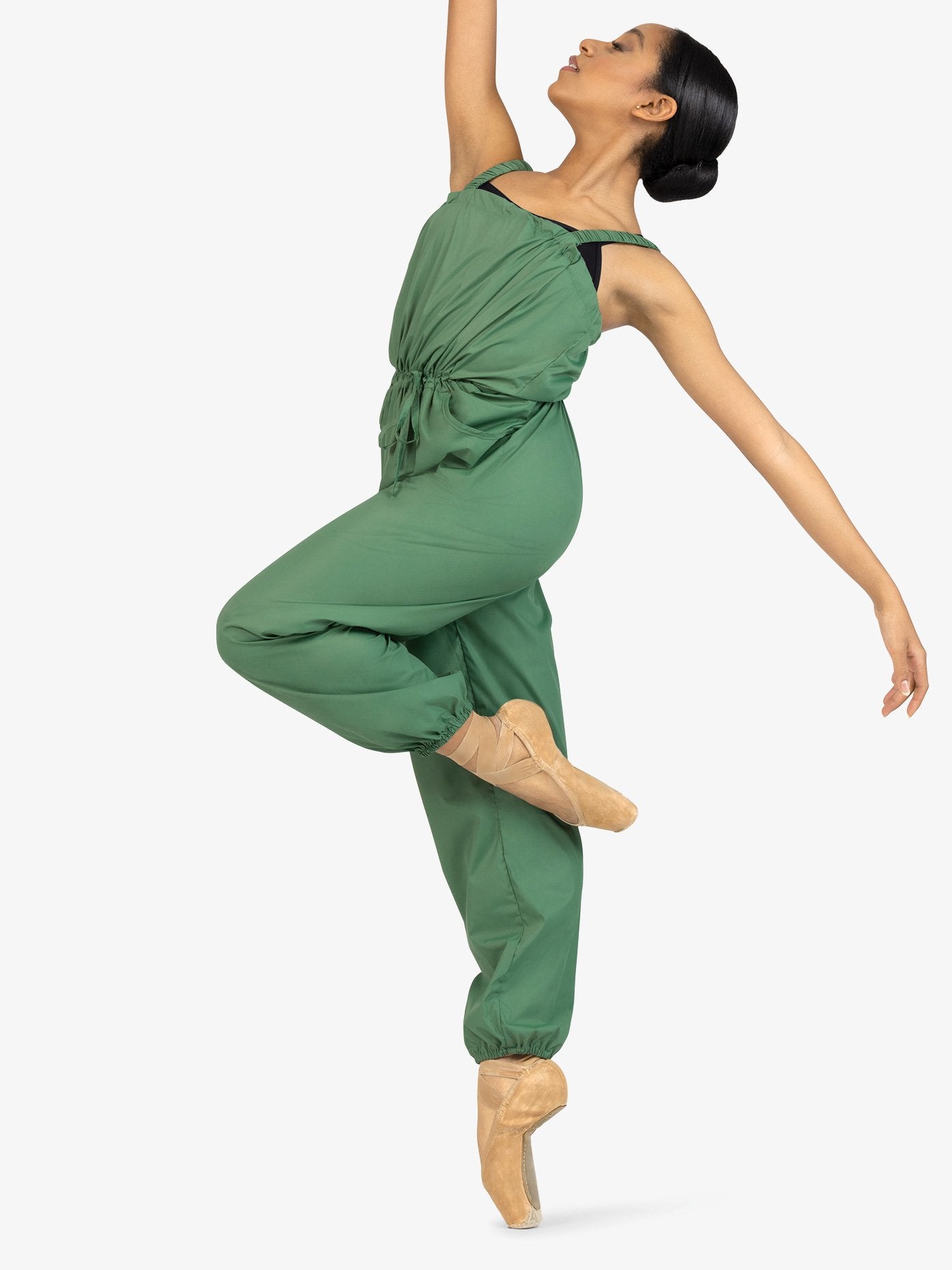 Women's pull-on warm-up green overalls