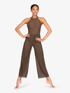 Womens' Wide Leg Brown Mesh Pants