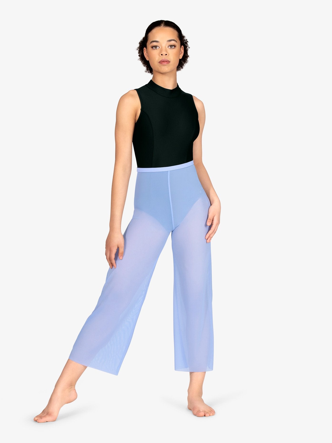 Womens' Wide Leg Periwinkle Mesh Pants