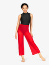 Womens' Wide Leg Red Mesh Pants