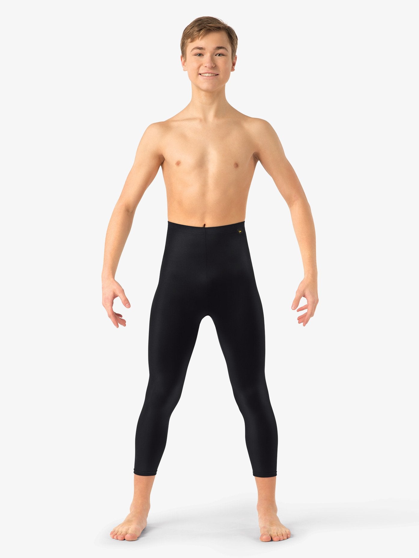 Mens 'Nikkita' High Waist Capri Leggings in Black