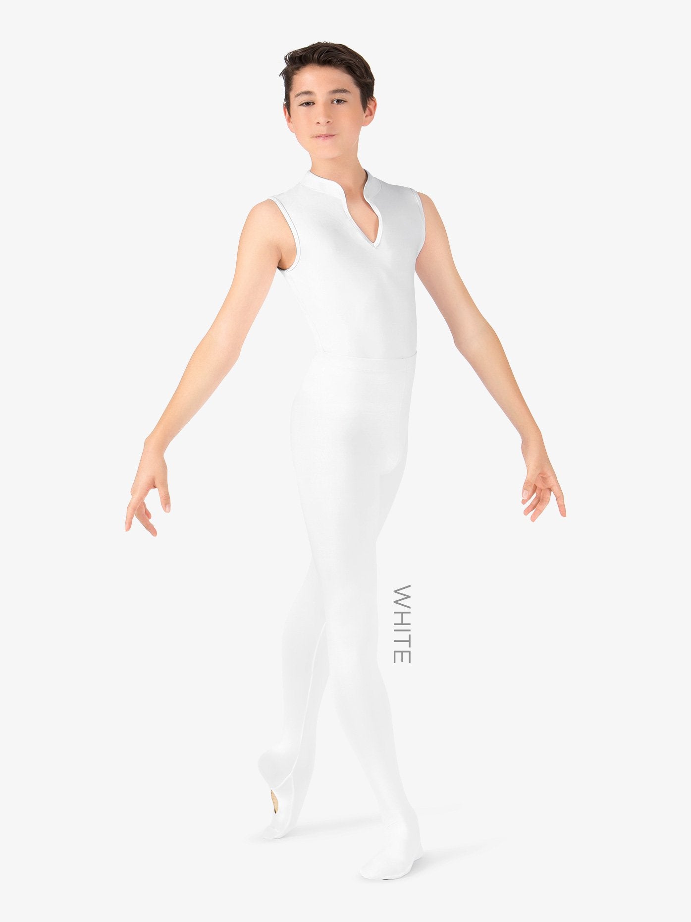 Mens 'Viggo' Convertible White Dance Tights: Versatile and comfortable tights for male dancers