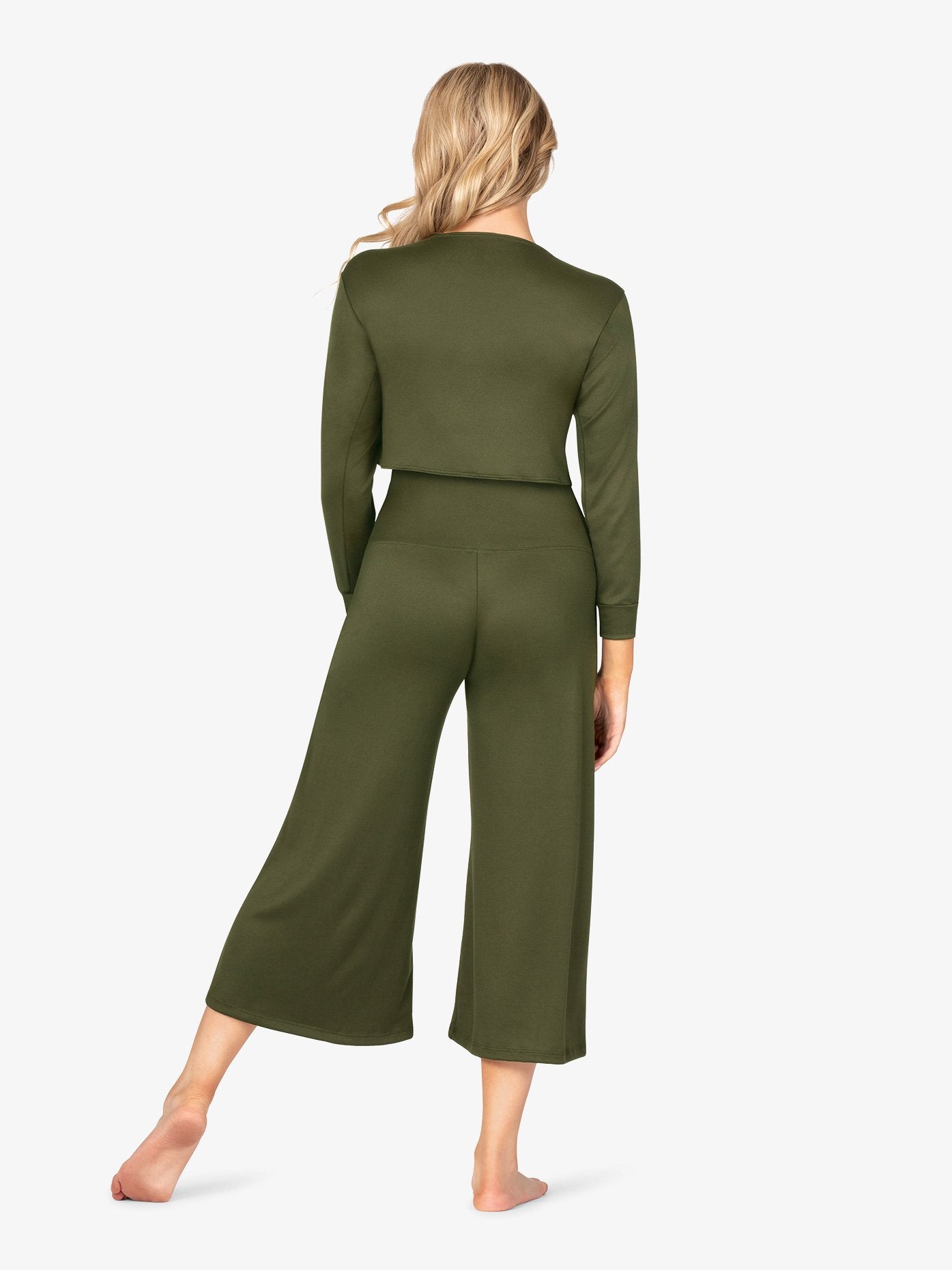 Womens Wide Leg Butter-Soft Lounge Pants in Green