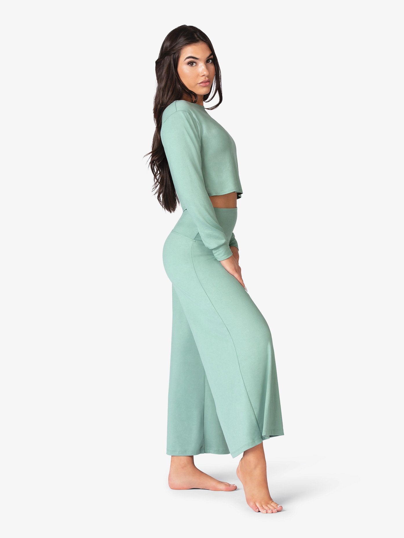 Womens Wide Leg Butter-Soft Lounge Pants in Mint