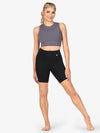 Women's seamless front bamboo black shorts 