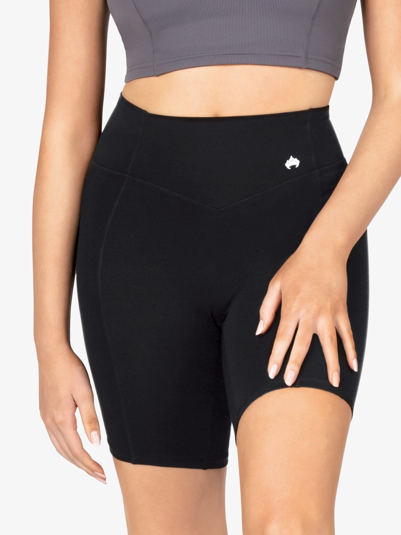 Women's seamless front bamboo black shorts 