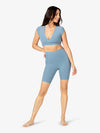 Women's seamless front bamboo light blue shorts 