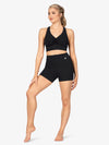 Women's seamless front bamboo black shorts 