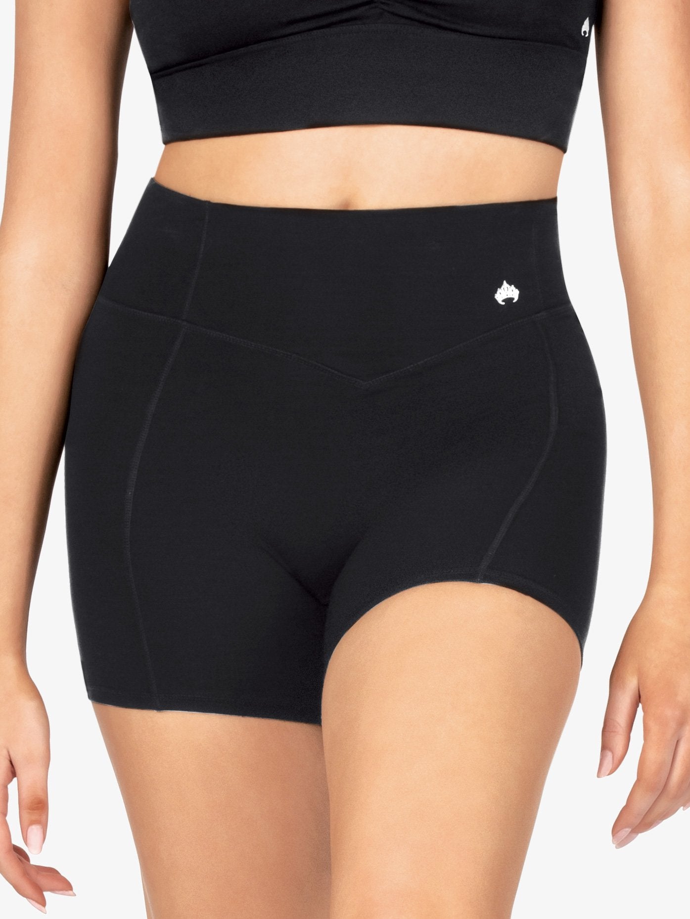 Women's seamless front bamboo black shorts 