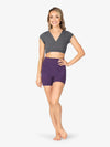 Women's seamless front bamboo purple shorts 