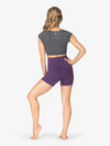 Women's seamless front bamboo purple shorts 