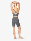 Women's pinch front bamboo grey sports bra 