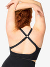 Women's pinch front bamboo black sports bra 