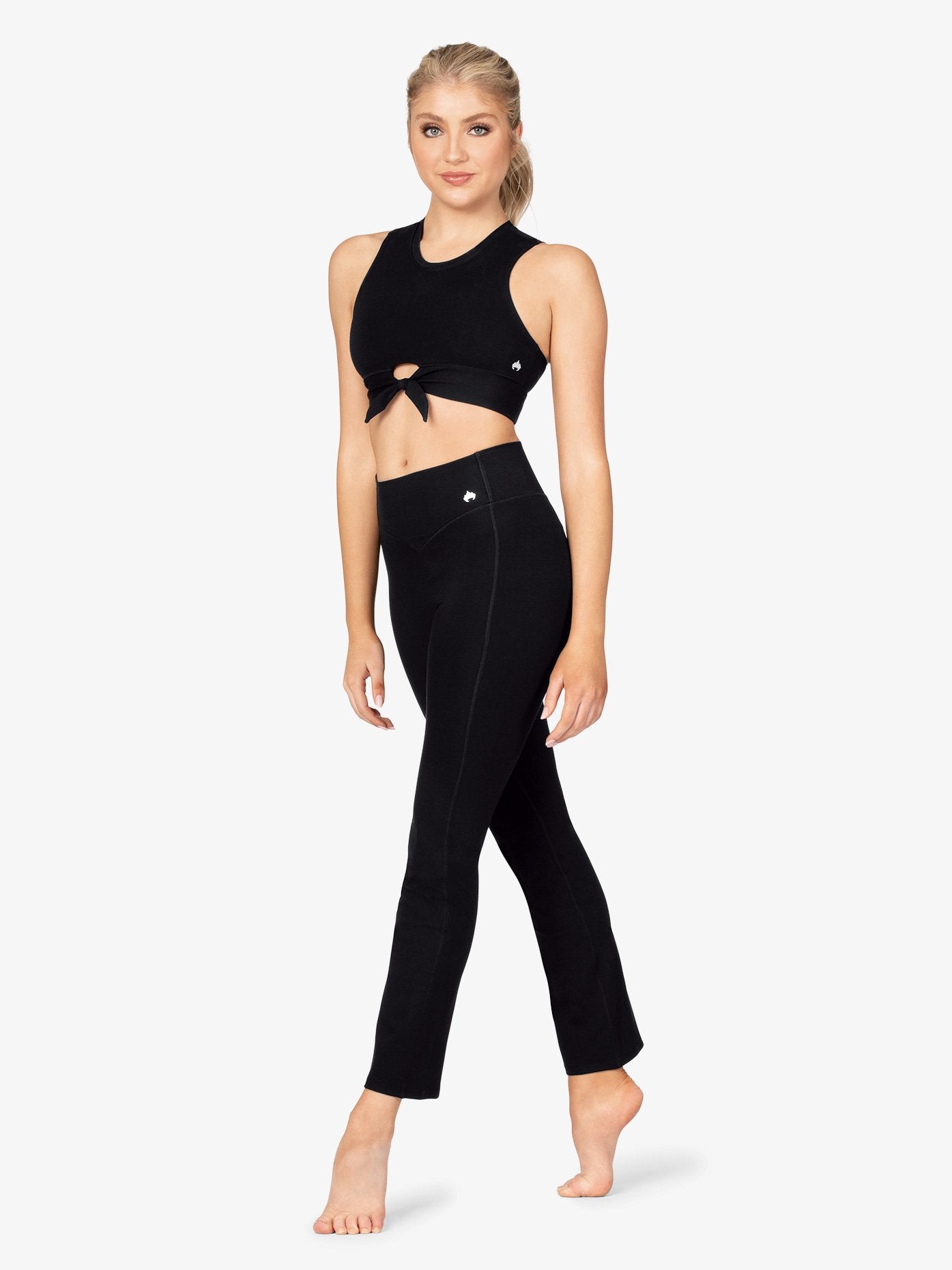 Women's straight cut bamboo black leggings 