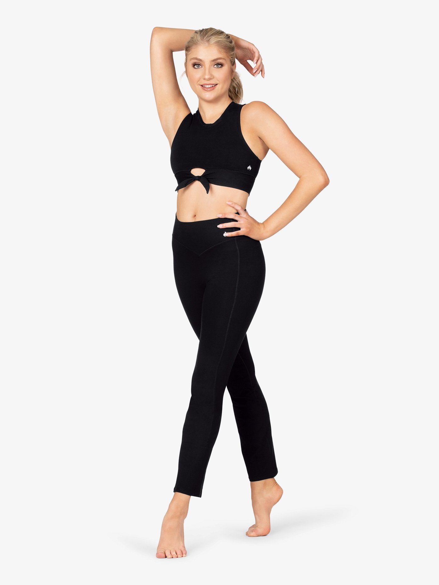 Women's straight cut bamboo black leggings 