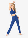 Women's straight cut bamboo blue leggings 