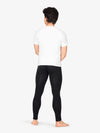 Men's seamless front bamboo compression black leggings