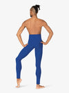 Men's seamless front bamboo compression blue leggings