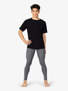 Men's seamless front bamboo compression grey leggings