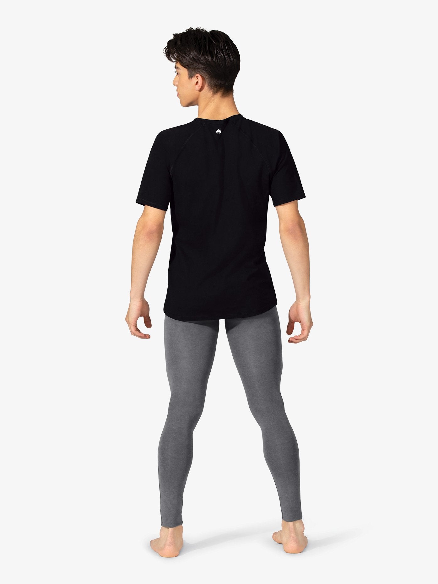 Men's seamless front bamboo compression grey leggings