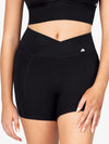 Women's bamboo cross-over black shorts 