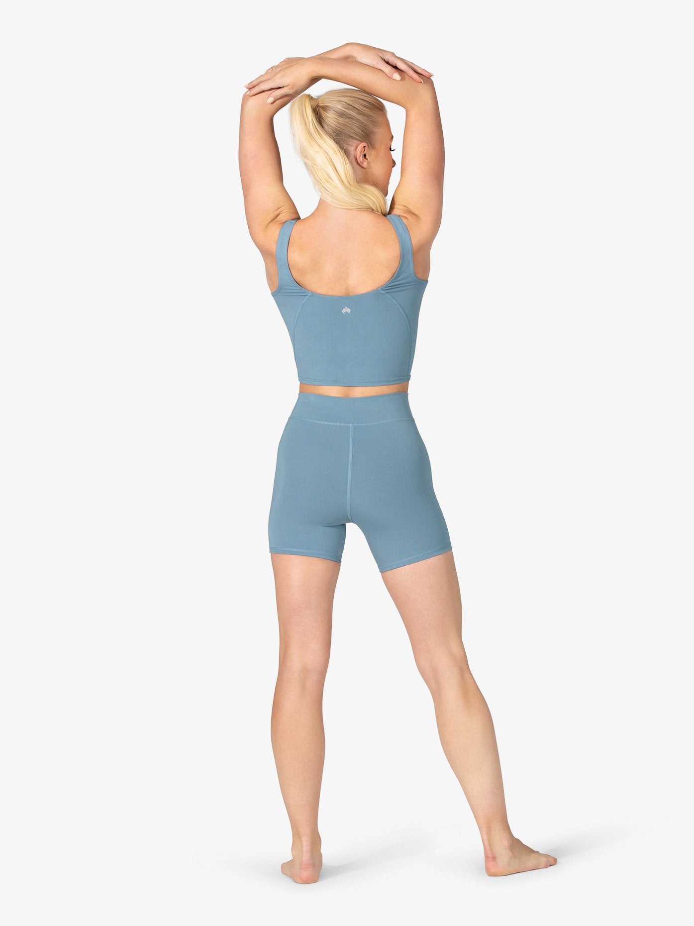 Women's bamboo cross-over light blue shorts 